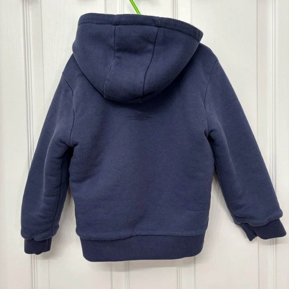 Navy & Cream Marvel Sherpa-Lined Zip Hoodie | Kids 4T